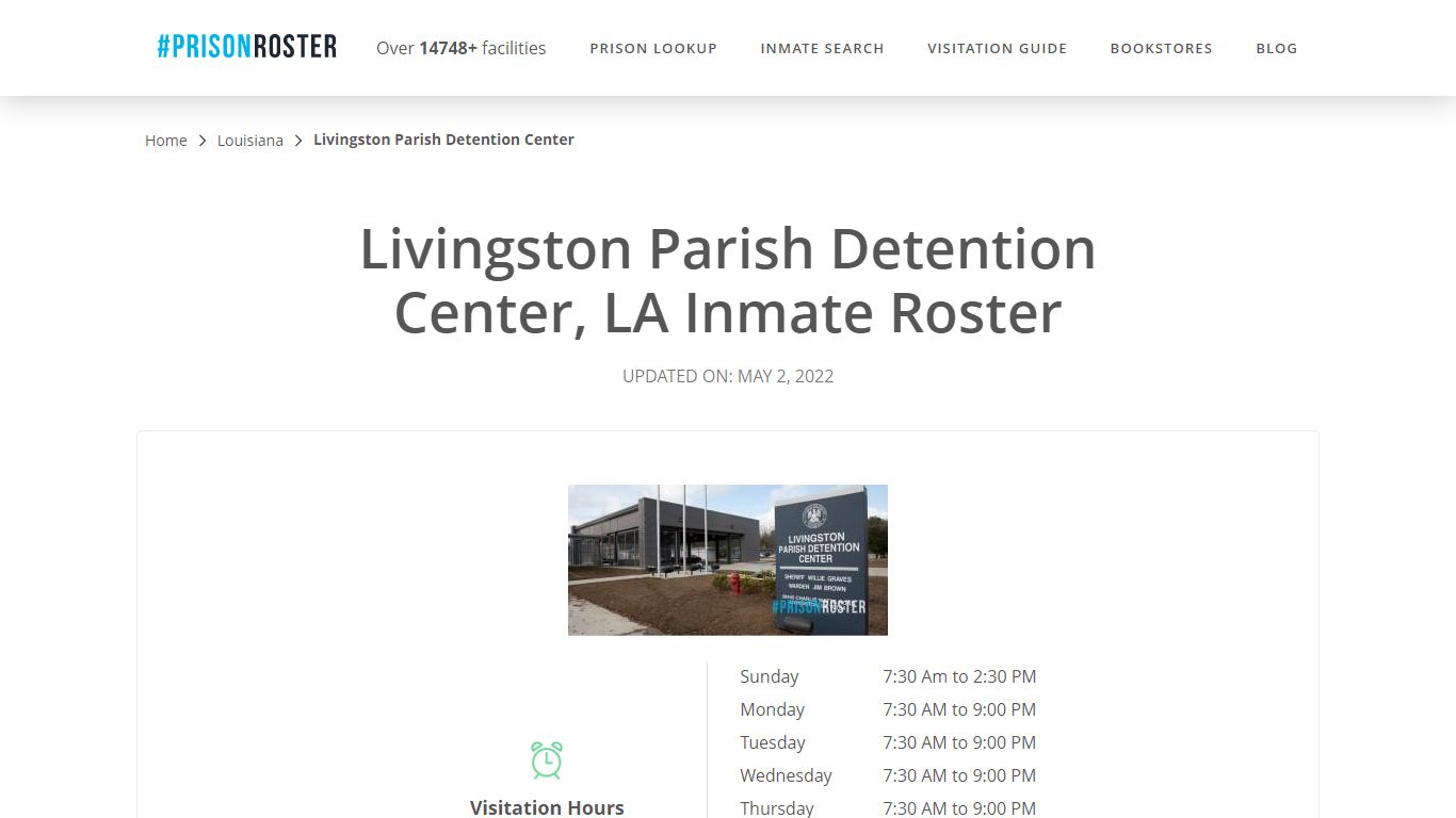 Livingston Parish Detention Center, LA Inmate Roster